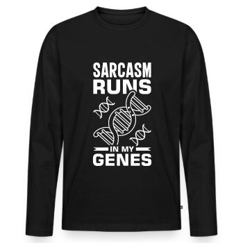 Test ADN génétique Crispr Microbiology - T-shirt manches longues Premium bio Homme - noir - Devant - Nico (187cm)