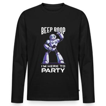 Ai Robotique Geek Tech Humour Robot - T-shirt manches longues Premium bio Homme - noir - Devant - Nico (187cm)