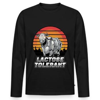Dairy cow lactose tolerant - Men's Premium Organic Long Sleeve Shirt - black - Front - Nico (187cm)