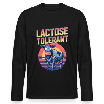 Dairy cow lactose tolerant - Men's Premium Organic Long Sleeve Shirt - black - Front - Nico (187cm)