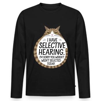 Sarcasm Kitten Cat - Men's Premium Organic Long Sleeve Shirt - black - Front - Nico (187cm)