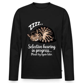 Sarcasm Kitten Cat - Men's Premium Organic Long Sleeve Shirt - black - Front - Nico (187cm)