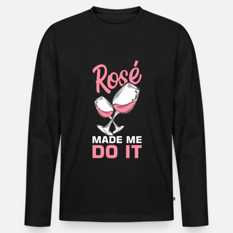Wein Rosé - Männer Premium Bio Langarmshirt - Schwarz
