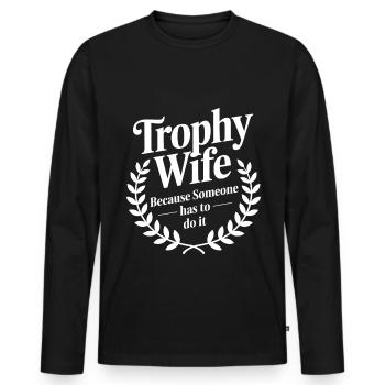 Wife - Men's Premium Organic Long Sleeve Shirt - black - Front - Nico (187cm)