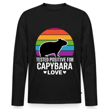 Capybara - Men's Premium Organic Long Sleeve Shirt - black - Front - Nico (187cm)