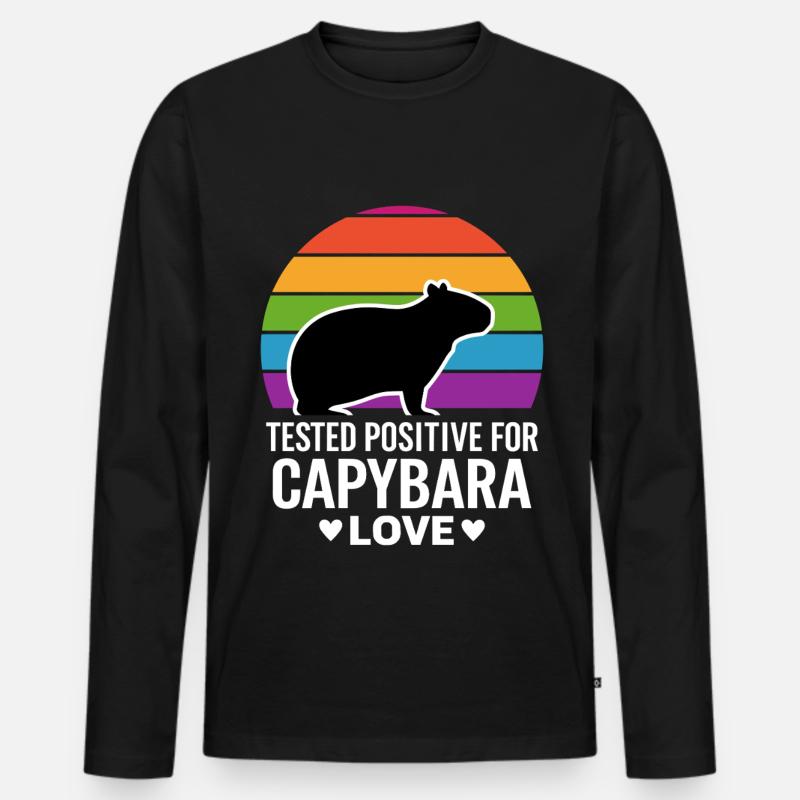 Capybara - Männer Premium Bio Langarmshirt - Schwarz