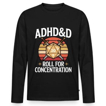 Adhd RPG - Men's Premium Organic Long Sleeve Shirt - black - Front - Nico (187cm)