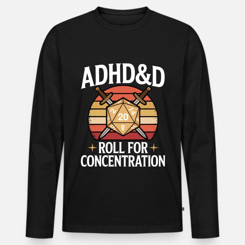 Adhs RPG - Männer Premium Bio Langarmshirt - Schwarz