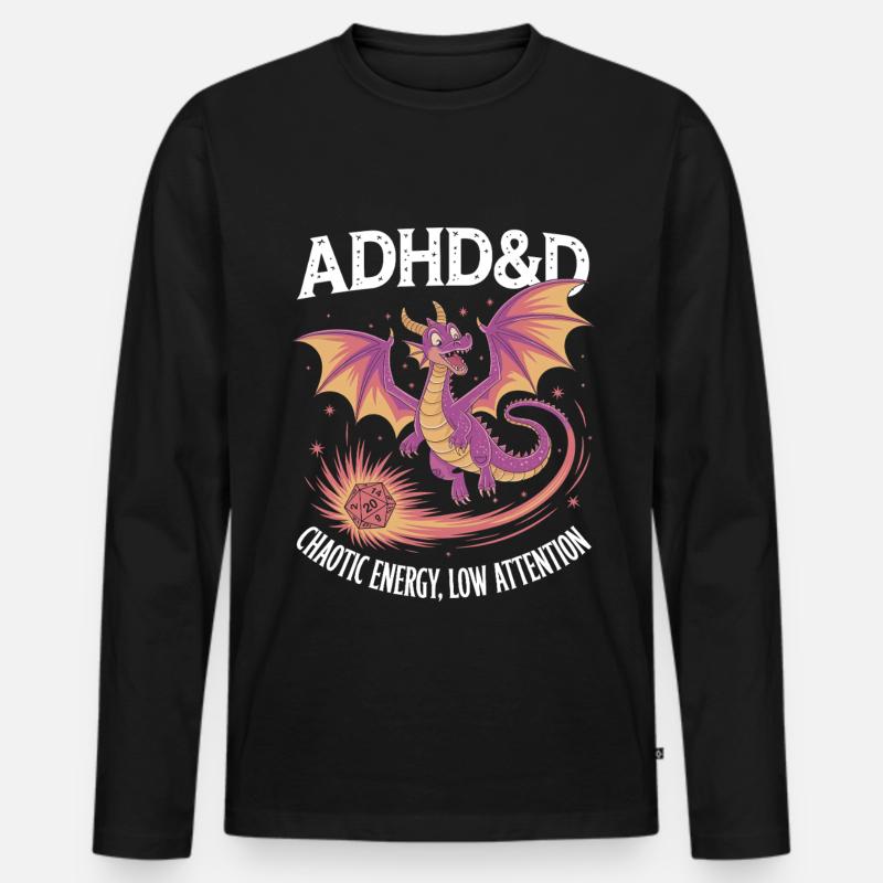 Adhs RPG - Männer Premium Bio Langarmshirt - Schwarz