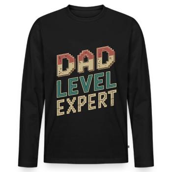 Geschenke Zum Vatertag Für Papa - Männer Premium Bio Langarmshirt - Schwarz - Vorne - Nico (187cm)