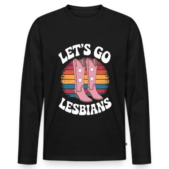 Let's Go Lesbians Lesbe Lesbisch - Männer Premium Bio Langarmshirt - Schwarz - Vorne - Nico (187cm)