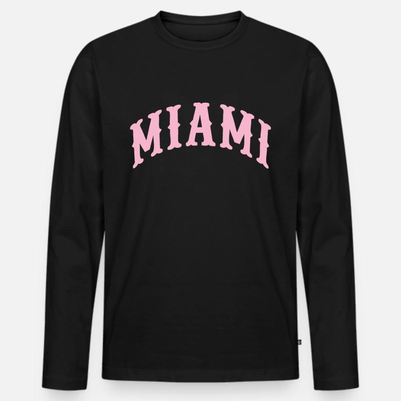 Miami - Männer Premium Bio Langarmshirt - Schwarz