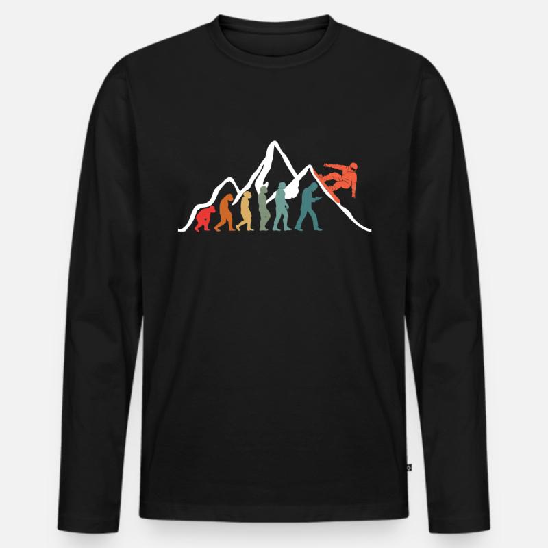 Snowboard Snowboarding Evolution Snowboarder - Men's Premium Organic Long Sleeve Shirt - black