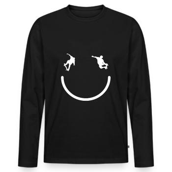 Skateboard Skater Ramp Patinage Patinage - T-shirt manches longues Premium bio Homme - noir - Devant - Nico (187cm)