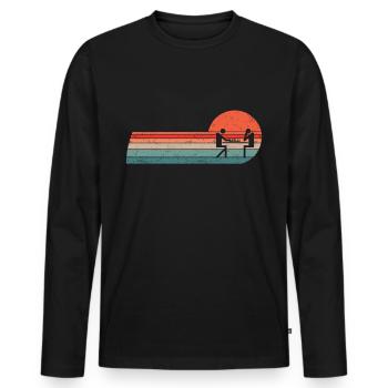 Joueur d’échecs Jeux d’échecs Jeu d’échecs Échiquier - T-shirt manches longues Premium bio Homme - noir - Devant - Nico (187cm)