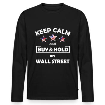 The Wall Street Investor - Men's Premium Organic Long Sleeve Shirt - black - Front - Nico (187cm)