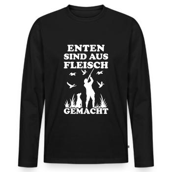 Jäger Vogel-jäger Wildgänse Enten-Jagd Entenjäger - Männer Premium Bio Langarmshirt - Schwarz - Vorne - Nico (187cm)