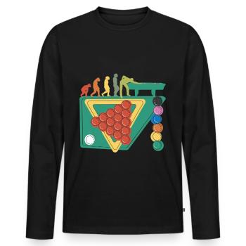 Jeu de snooker gamer Table de snooker Balles de snooker - T-shirt manches longues Premium bio Homme - noir - Devant - Nico (187cm)