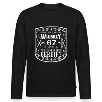 Whisky 67. Geburtstag 67 Jahre Ich bin wie guter - Männer Premium Bio Langarmshirt - Schwarz - Vorne - Nico (187cm)