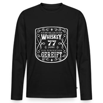 Whisky 77. Geburtstag 77 Jahre Ich bin wie guter - Männer Premium Bio Langarmshirt - Schwarz - Vorne - Nico (187cm)