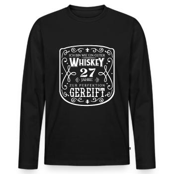 Whisky 27. Geburtstag 27 Jahre Ich bin wie guter - Männer Premium Bio Langarmshirt - Schwarz - Vorne - Nico (187cm)