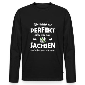 Les Saxons parfaits - T-shirt manches longues Premium bio Homme - noir - Devant - Nico (187cm)