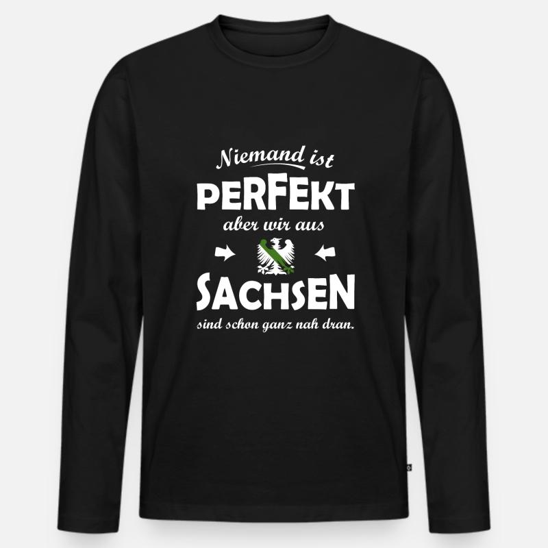 Die perfekten Sachsen - Männer Premium Bio Langarmshirt - Schwarz