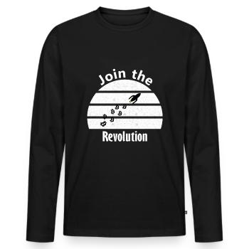The revolutionary Bitcoins - Men's Premium Organic Long Sleeve Shirt - black - Front - Nico (187cm)