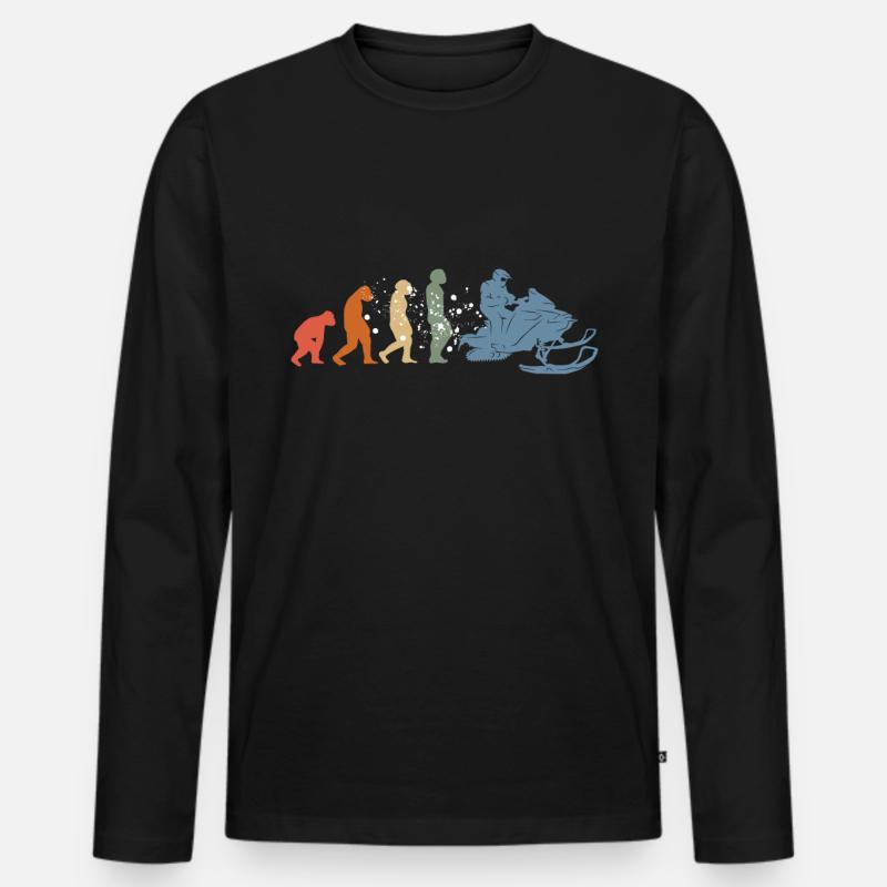 Snowmobile driver Snowmobile Evolution - Men's Premium Organic Long Sleeve Shirt - black