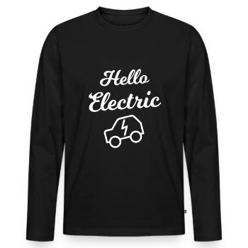 Autois électrique - T-shirt manches longues Premium bio Homme - noir - Devant - Nico (187cm)