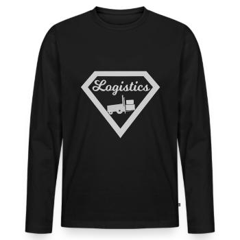 Logistik und Transport - Männer Premium Bio Langarmshirt - Schwarz - Vorne - Nico (187cm)