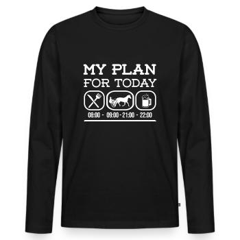 Trabrennpferd Trabrennsport Pferdesport Pferde - Männer Premium Bio Langarmshirt - Schwarz - Vorne - Nico (187cm)