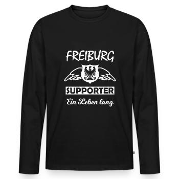 Les supporters de Breisgau - T-shirt manches longues Premium bio Homme - noir - Devant - Nico (187cm)