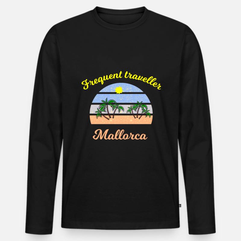 Mallorca Urlaub - Männer Premium Bio Langarmshirt - Schwarz