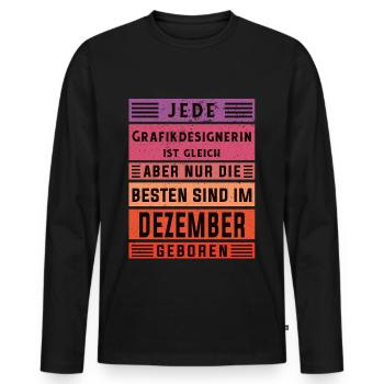 Illustrator Geburtstag Dezember geboren - Männer Premium Bio Langarmshirt - Schwarz - Vorne - Nico (187cm)