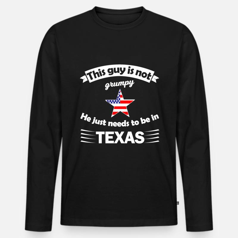 Daheim in Texas - Männer Premium Bio Langarmshirt - Schwarz