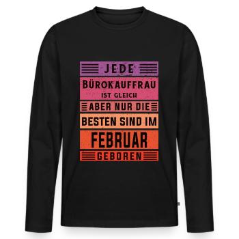 Angestellter Geburtstag Februar geboren - Männer Premium Bio Langarmshirt - Schwarz - Vorne - Nico (187cm)