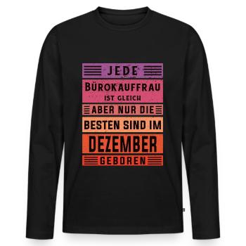 Angestellter Geburtstag Dezember geboren - Männer Premium Bio Langarmshirt - Schwarz - Vorne - Nico (187cm)