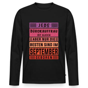 Angestellter Geburtstag September geboren - Männer Premium Bio Langarmshirt - Schwarz - Vorne - Nico (187cm)