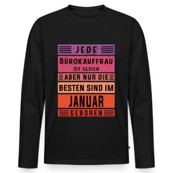 Angestellter Geburtstag Januar geboren - Männer Premium Bio Langarmshirt - Schwarz - Vorne - Nico (187cm)