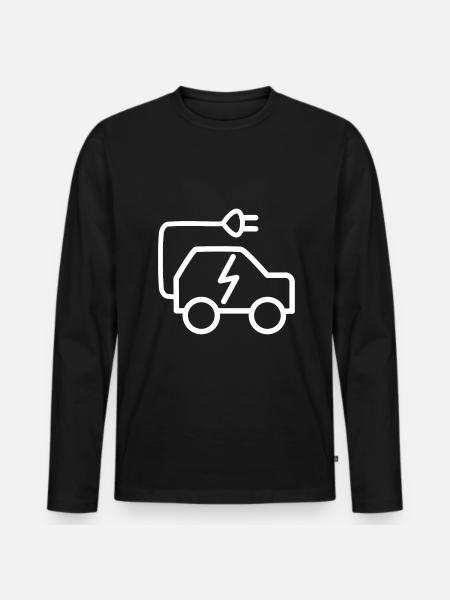 Les voitures électriques - T-shirt manches longues Premium bio Homme - noir