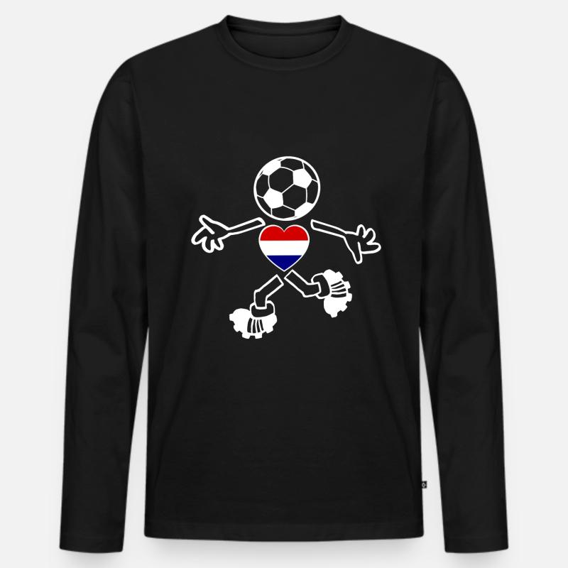 Die Holländer Fans - Männer Premium Bio Langarmshirt - Schwarz