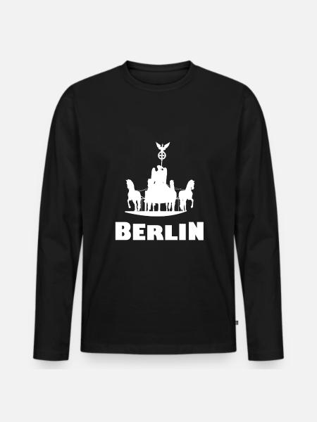 Die Berliner - Männer Premium Bio Langarmshirt - Schwarz