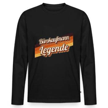 Angestellter Geburtstag als Legende geboren - Männer Premium Bio Langarmshirt - Schwarz - Vorne - Nico (187cm)
