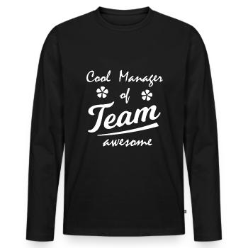 Le manager cool - T-shirt manches longues Premium bio Homme - noir - Devant - Nico (187cm)