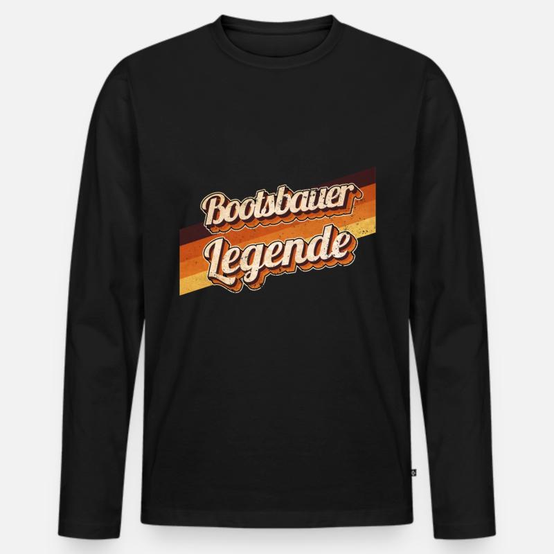Schiffbauer Geburtstag als Legende geboren - Männer Premium Bio Langarmshirt - Schwarz