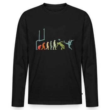 Footballspieler Rugby-ball Football-Game Evolution - Männer Premium Bio Langarmshirt - Schwarz - Vorne - Nico (187cm)