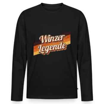 Weinbauer Geburtstag als Legende geboren Winzer - Männer Premium Bio Langarmshirt - Schwarz - Vorne - Nico (187cm)