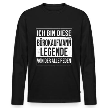 Angestellter Geburtstag geboren Legende - Männer Premium Bio Langarmshirt - Schwarz - Vorne - Nico (187cm)