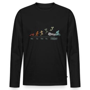 Moped Moped Scooter Moped Moped Driver Moped Weekend - Men's Premium Organic Long Sleeve Shirt - black - Front - Nico (187cm)